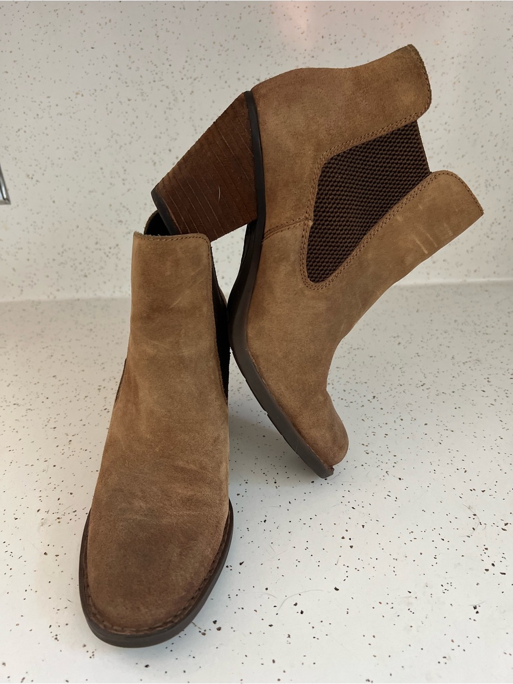 Born Suede Chelsea Booties in Brown